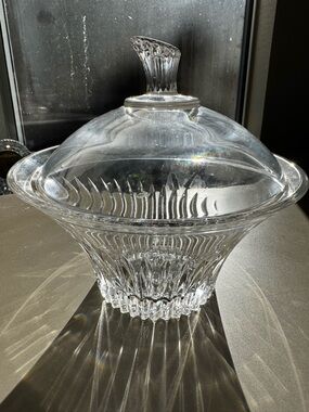 RCR Italy Lead Crystal Covered Candy Dish 24% PbO Lidded Bowl